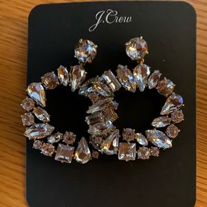 J. Crew mixed crystal circle statement earrings